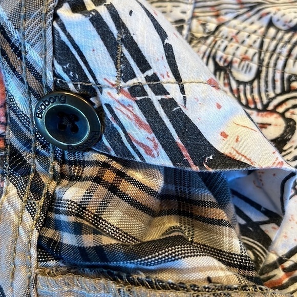 Billabong Brown and Tan Plaid Flat Front Shorts - Picture 6 of 6